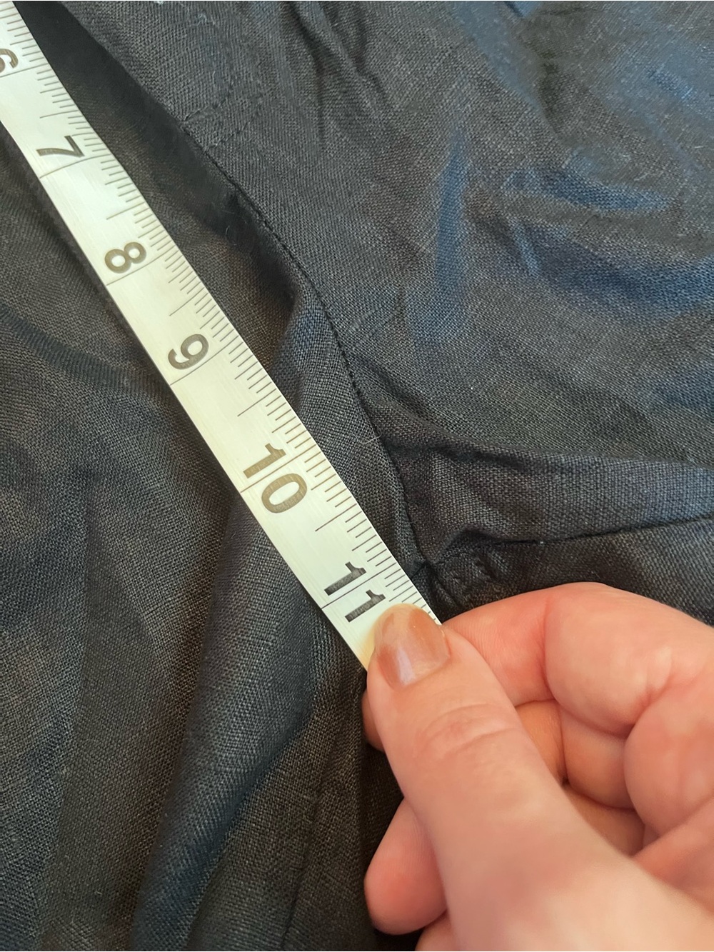 Quince Black 100% European Linen Wide Leg Cropped Pants Size M - Picture 7 of 8
